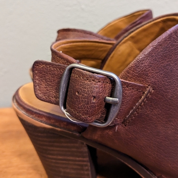 Lucky Brand Brown Sling Back Booties Size 7.5 - Picture 6 of 12